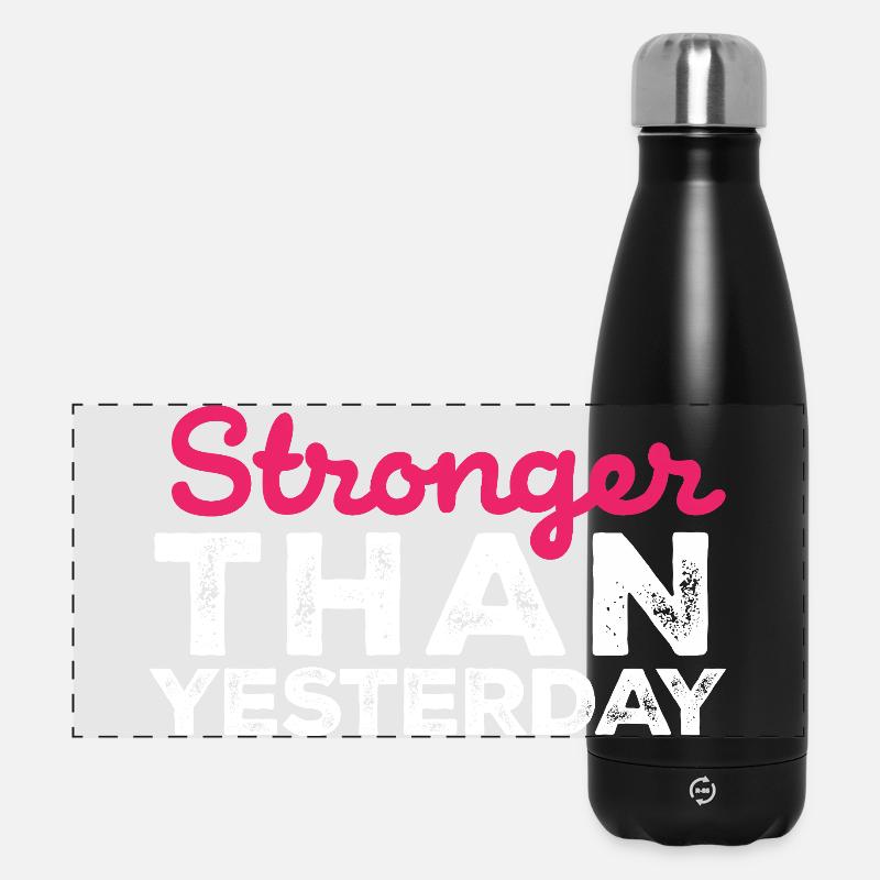 Stronger Than Yesterday - Gym Gear - Panoramic Thermal Bottle 500 ml - black