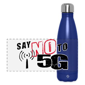 SAY NO TO 5G - claim - Panorama Isolierflasche 500 ml - Dunkelblau  - Vorne