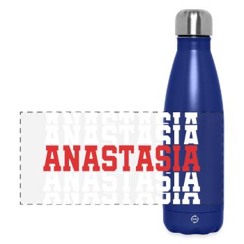 Anastasia T-Shirt Geschenk gestapelter Text - Panorama Isolierflasche 500 ml - Dunkelblau  - Vorne