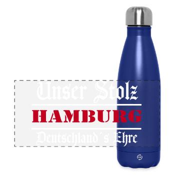Hamburg , Tradition , Stolz und Ehre Hamburg (25) - Panorama Isolierflasche 500 ml - Dunkelblau  - Vorne