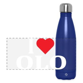 t-shirt I love Idée cadeau chemise en maille Olo - Gourde isotherme panoramique 500 ml - bleu foncé  - Devant