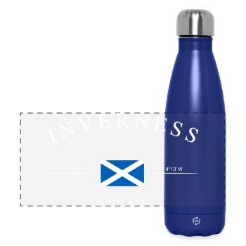 Inverness Scotland – Holiday Souvenir & Gift - Panoramic Thermal Bottle 500 ml - dark blue  - Front