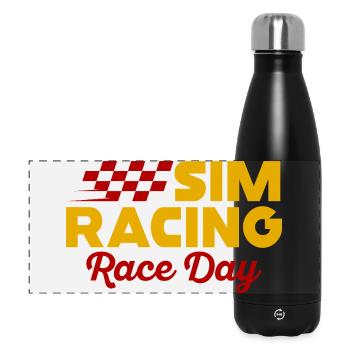 Sim Racing Renntag - Panorama Isolierflasche 500 ml - Schwarz - Vorne