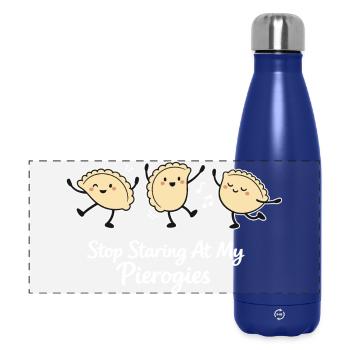 Arrête de fixer mes piérongis – Raviolis dansants - Gourde isotherme panoramique 500 ml - bleu foncé  - Devant