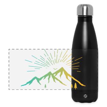 Strahlende Berge - Panorama Isolierflasche 500 ml - Schwarz - Vorne