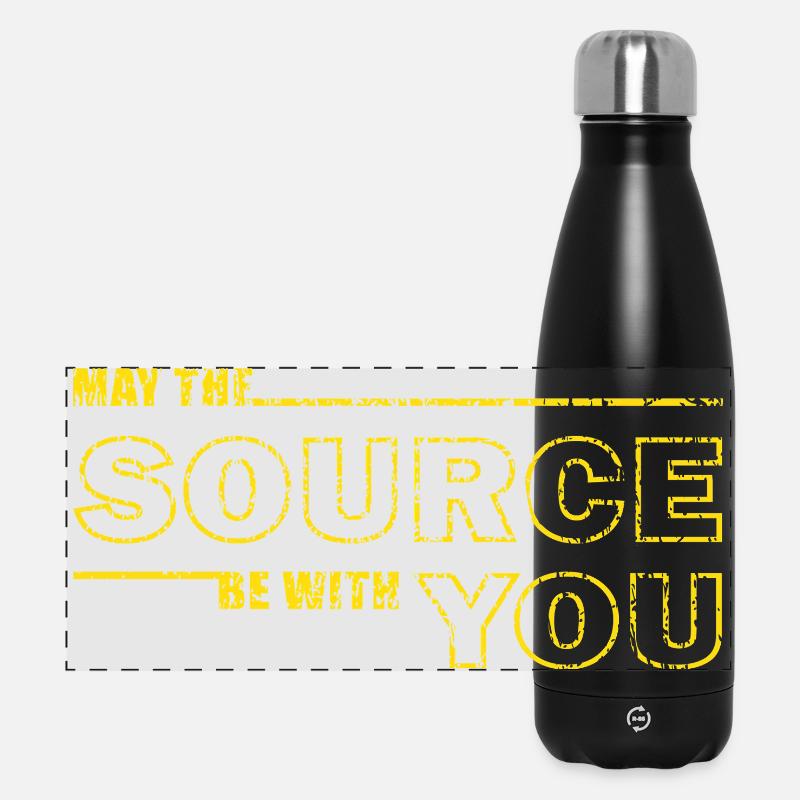 Que la source soit avec vous – Geek Tee - Gourde isotherme panoramique 500 ml - noir
