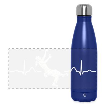 Boulderer Herzschlag Boulder Bouldern - Panorama Isolierflasche 500 ml - Dunkelblau  - Vorne