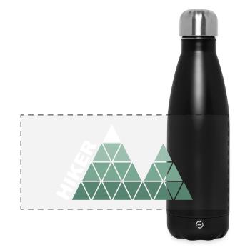"Hiker" - Geometric Mountain Design - Panoramic Thermal Bottle 500 ml - black - Front