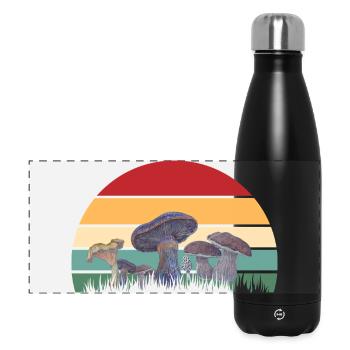 Motif mycologique du coucher de soleil - Gourde isotherme panoramique 500 ml - noir - Devant