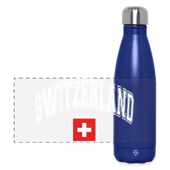 Drapeau de la Suisse - Gourde isotherme panoramique 500 ml - bleu foncé  - Devant