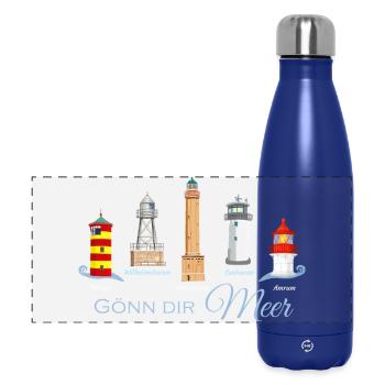 Gönn Dir Meer Leuchtturm Kollektion - Panorama Isolierflasche 500 ml - Dunkelblau  - Vorne