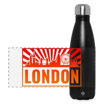 Coucher de soleil de la Skyline de Londres - Gourde isotherme panoramique 500 ml - noir - Devant