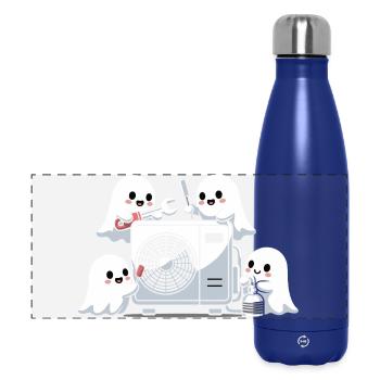 Halloween HVAC Geist Lustiges Klima Technik Motiv - Panorama Isolierflasche 500 ml - Dunkelblau  - Vorne