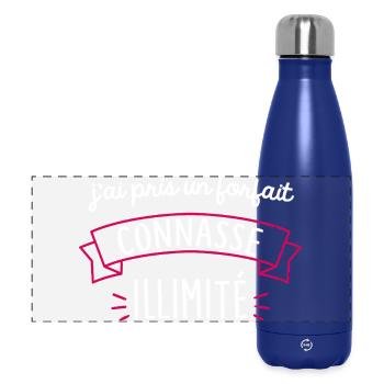 Forfait Illimité Humour Femme Sans Filtre - Gourde isotherme panoramique 500 ml - bleu foncé  - Devant