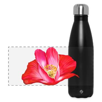 Rote Mohnblume in Herzform - Panorama Isolierflasche 500 ml - Schwarz - Vorne