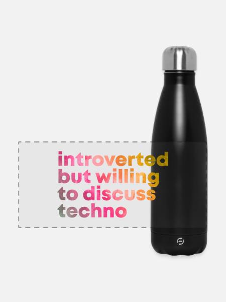 Techno Techno Techno - Panorama Isolierflasche 500 ml - Schwarz