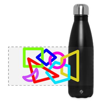 Formes néon entrelacées - Gourde isotherme panoramique 500 ml - noir - Devant