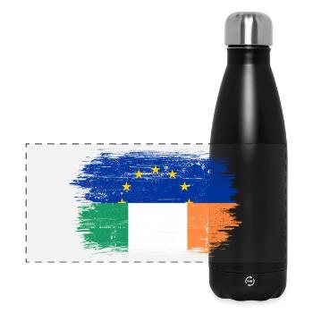 EU Italien Flagge Fusion - Panorama Isolierflasche 500 ml - Schwarz - Vorne