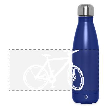 Retro Fahrrad Linie Kunst Design - Panorama Isolierflasche 500 ml - Dunkelblau  - Vorne