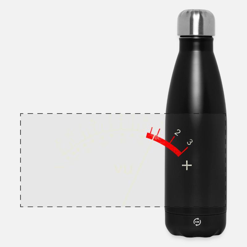 Retro VU Meter - Panoramic Thermal Bottle 500 ml - black