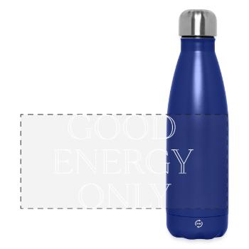 Nur Gute Energie Typografie-Motiv - Panorama Isolierflasche 500 ml - Dunkelblau  - Vorne