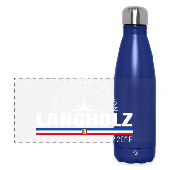 Bois long - Gourde isotherme panoramique 500 ml - bleu foncé  - Devant