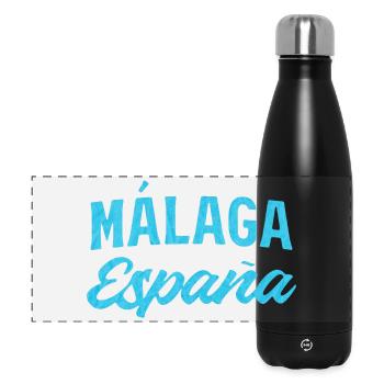 Málaga España Blue Script Design - Panoramic Thermal Bottle 500 ml - black - Front
