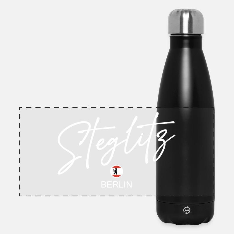 Steglitz - Berlin Flag - Berlin Bear - Panoramic Thermal Bottle 500 ml - black