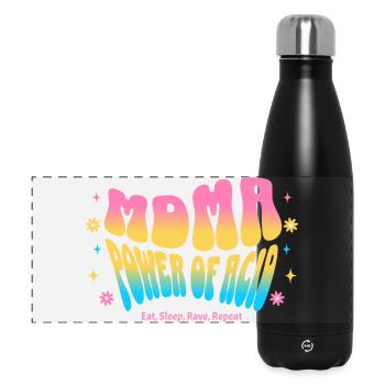 Rave Vibes – Power of Bass Festival Shirt - Panorama Isolierflasche 500 ml - Schwarz - Vorne