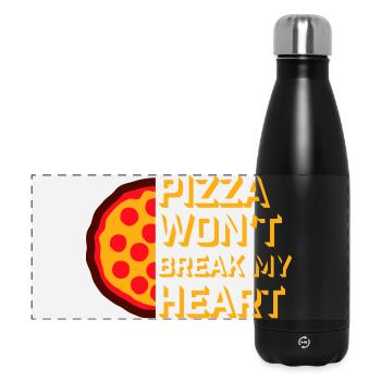 La pizza ne me brisera pas le cœur La nourriture aime l’humour - Gourde isotherme panoramique 500 ml - noir - Devant