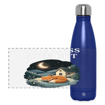 Stille bei Nacht Fuchs-Tier-Cottagecore-Farm - Panorama Isolierflasche 500 ml - Dunkelblau  - Vorne