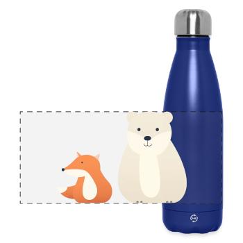 Cute animal motifs for children - Panoramic Thermal Bottle 500 ml - dark blue  - Front