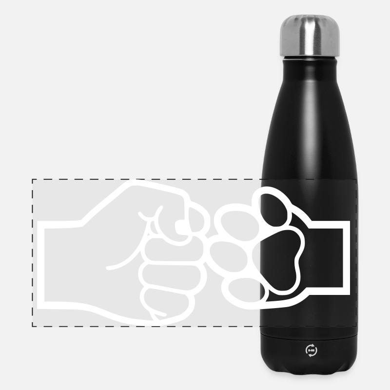 Faust Pfote Check Fistbump - Panorama Isolierflasche 500 ml - Schwarz