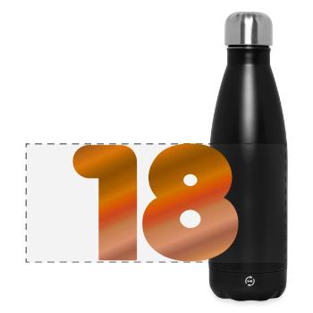 geburtstagsgeschenk 18, bege töne - Panorama Isolierflasche 500 ml - Schwarz - Vorne