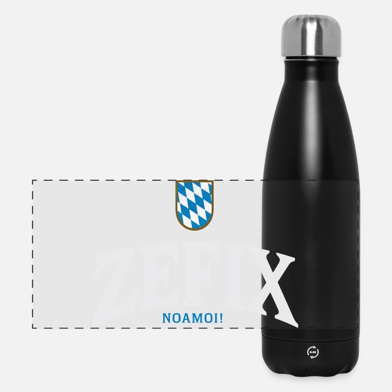 BayernWappen ZEFIX Logo - Panorama Isolierflasche 500 ml - Schwarz