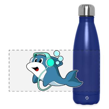 Musique casque Delfin - Gourde isotherme panoramique 500 ml - bleu foncé  - Devant
