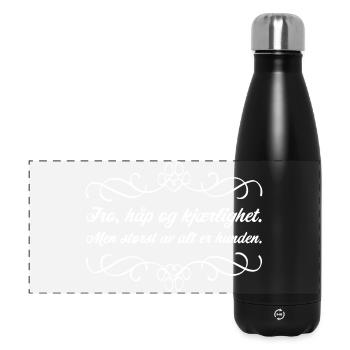 Glaube, Hoffnung und Liebe - Panorama Isolierflasche 500 ml - Schwarz - Vorne