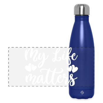 My Life Counts Hearts - Panoramic Thermal Bottle 500 ml - dark blue  - Front