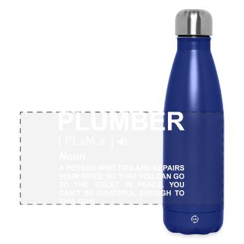 Définition du plombier - Gourde isotherme panoramique 500 ml - bleu foncé  - Devant