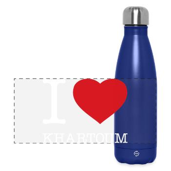I LOVE KHARTOUM Sudan - Panoramic Thermal Bottle 500 ml - dark blue  - Front