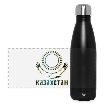Kazakhstan eagle lettering - Panoramic Thermal Bottle 500 ml - black - Front