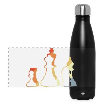 Jeu d’échecs rétro - Gourde isotherme panoramique 500 ml - noir - Devant