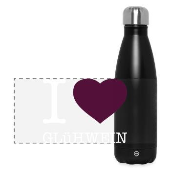 I love Glühwein - Panorama Isolierflasche 500 ml - Schwarz - Vorne