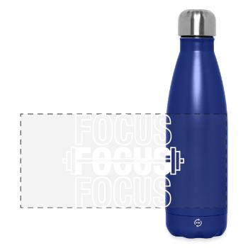 FOCUS Gym Motivation Langhantel - Panorama Isolierflasche 500 ml - Dunkelblau  - Vorne