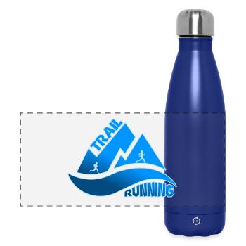 Trail Running Mountains Man Woman - Panoramic Thermal Bottle 500 ml - dark blue  - Front