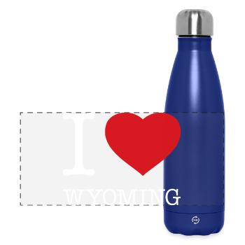 I LOVE WYOMING - Panoramic Thermal Bottle 500 ml - dark blue  - Front
