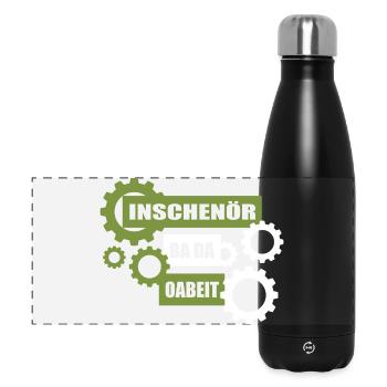 Inschenör ba da Oabeit, engineer at work - Panoramic Thermal Bottle 500 ml - black - Front
