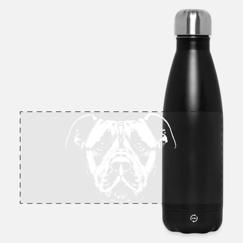Dog / Head / White / Faithful - Panoramic Thermal Bottle 500 ml - black