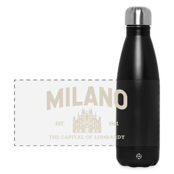 Motif de ville vintage de l’emblème de Milan - Gourde isotherme panoramique 500 ml - noir - Devant