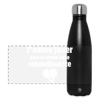 Tischtennis, Tischtennis, Tischtennis - Panorama Isolierflasche 500 ml - Schwarz - Vorne